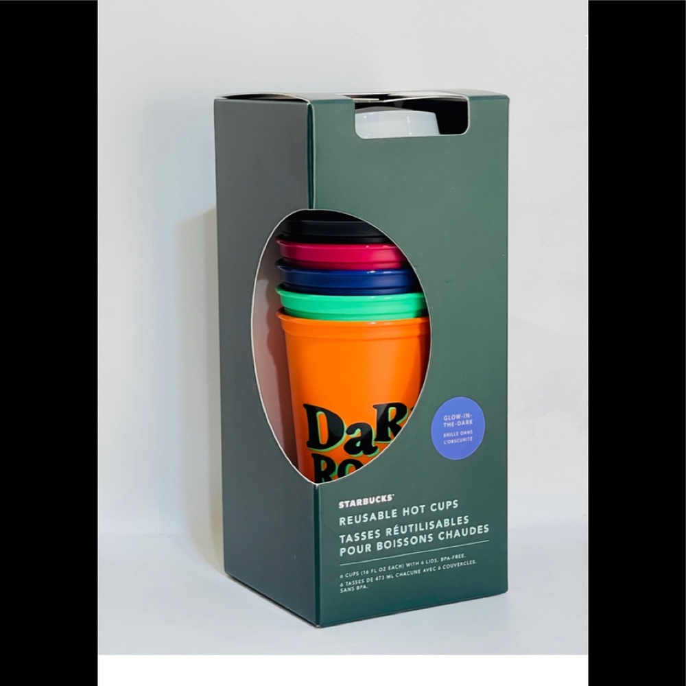 Starbucks Glow in Dark Halloween Reusable 6 cups set